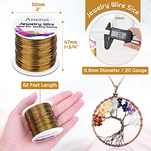 Image of anezus 20 Gauge Jewelry Wire, 28 Yards Craft Wire Tarnish Resistant Copper Beading Wire for Jewelry Making Supplies and Crafting(Antique Bronze)