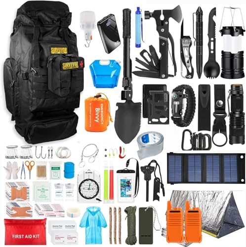 Kit di Sopravvivenza Avanzato – Kit di Emergenza con 20 Strumenti Multifunzione e Più di 60 Articoli di Primo Soccorso – Estremamente Completo – Pratico - Leggero - (Z3 Advanced)