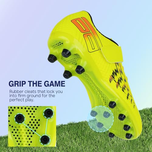 brooman Kids Firm Ground Soccer Cleats Boys Girls Football Shoes4