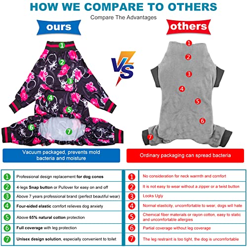 Lovinpet Xxl Dog Pajamas For Pitbulls - Undershirt For Dog Hoodies, Surgery Recovery Shirt For Dogs, Black And Pink Floral Print, Uv Protection Bodysuit For Large Dogs,Pink Xxl #TOP5