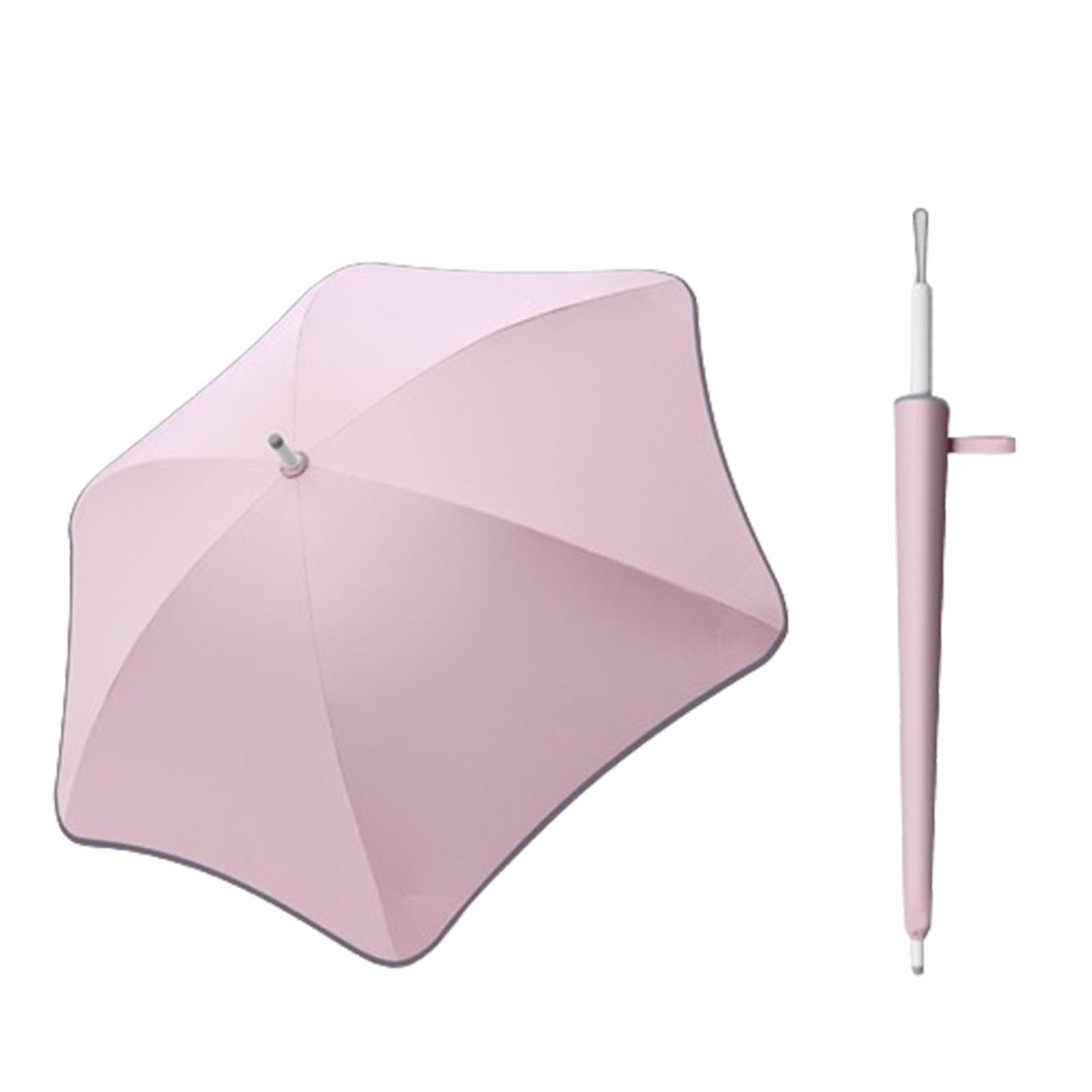 Paraguas de golf, sombrilla y resistente a la lluvia, dos en uno, paraguas de mango largo de 23 pulgadas con tiras reflectantes, apertura automática (pink)
