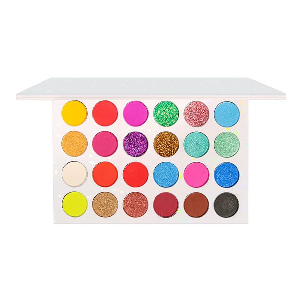Palette fards à paupières 24 couleurs mates et nacrées avec paillettes maquillage de scène