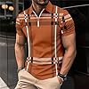 NNGOTD Men's Polo Shirt Short Sleeve Contrasting Plaid Splice Golf Tennis T-Shirt Gym Tops for Men Cotton Mens Formal Shirt Regular fit Running Tops for Men Reflective Tshirts (Khaki, XXL) #1