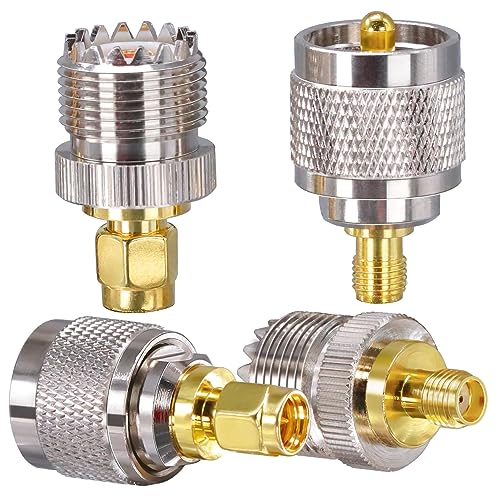 Adaptador coaxial SMA a UHF PL259 kit 4 piezas miniatura 1