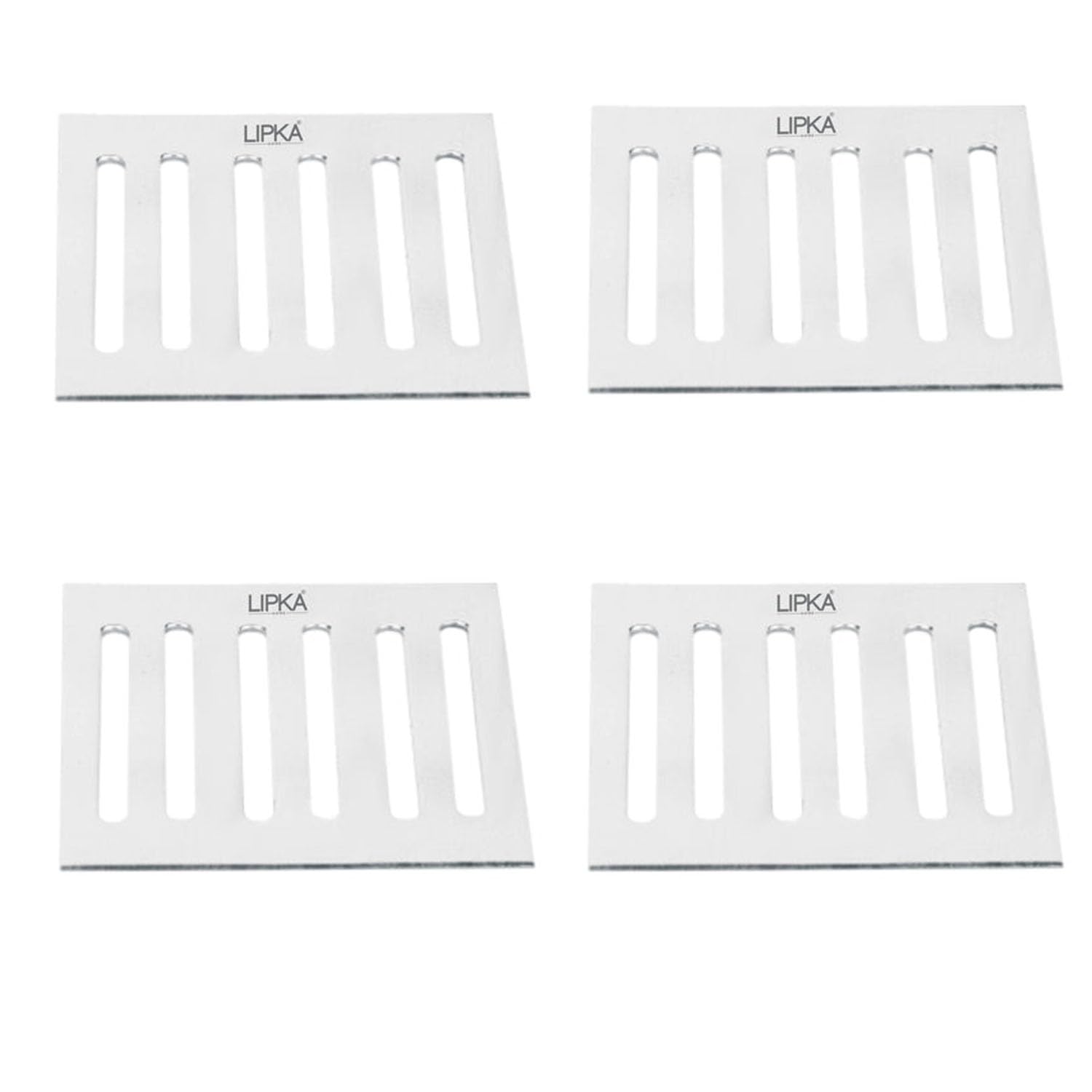 LIPKA Pack of 4 Verticle Grating Floor Drain |Premium Stainless Steel|3 x 3 Inches|Commercial Drain|