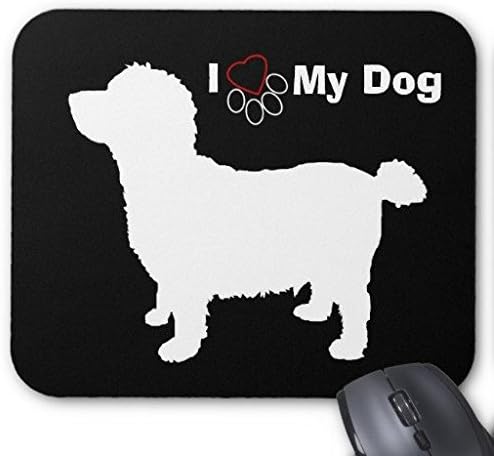 Gaming Mouse Pad Little Dog I Love My Dog Rectangle Office Mousepad 9" x 7"