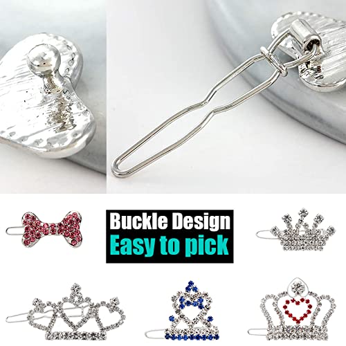 Miniatura 2 de 6 pinzas para el pelo de perro con corona para niñas, pasadores de pelo de Navidad de cristal para perros pequeños, productos de aseo para mascotas,