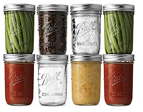 Ash & Roh® - Ball Canning Wide Mouth Jars with Air-Tight Silver Lids Mason Glass Jar For Food Storage (Capacity- 500ml) (8) (0252467310) Amazon Price History, Amazon Price Tracker