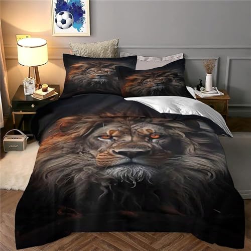 Housse de couette lion royal 3D, linge de lit de qualité supérieure - 6