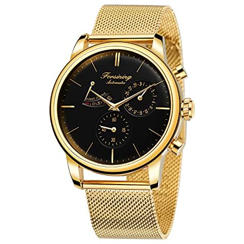 Mens Mechanical Watch with Power Reserve Cover