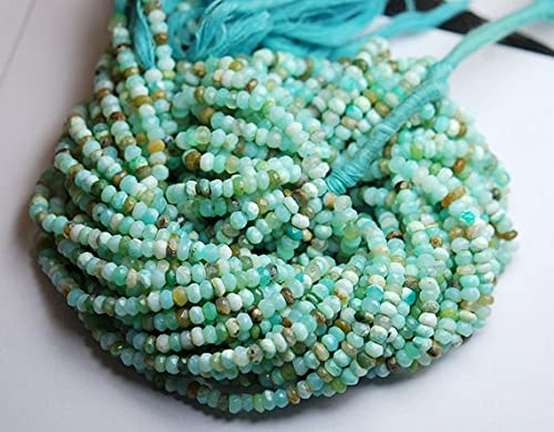 Opale bleue du Pérou perles facettées pour collier d'été et bracelet artisanal