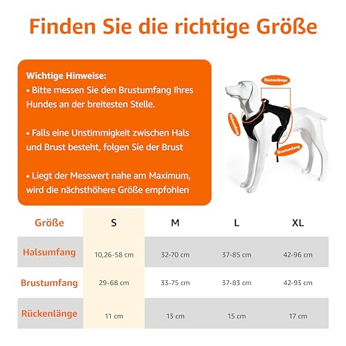 Amazon Basics Anti-Zieh-Hundegeschirr, verstellbar, weich gepolstert, mit reflektierenden Streifen, Klein, Schwarz