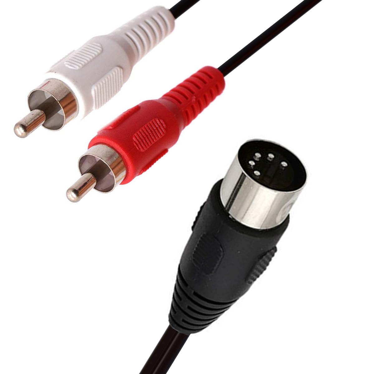 HTGuoji 5 Pin Midi to RCA Cable, 5-Pin Din Male to 2 RCA Phono Male Plugs Audio Lead Cord for Bang & Olufsen, Naim, Quad - Image 4