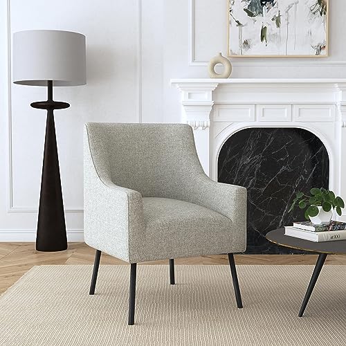 Sillón Moderno Tela Gris Claro miniatura 4