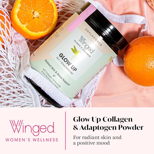 Winged Wellness Glow Up, Collagen Powder for Women - Hair, Skin & Nails Beauty Supplement with Grass-Fed Hydrolyzed Coll - Additional View