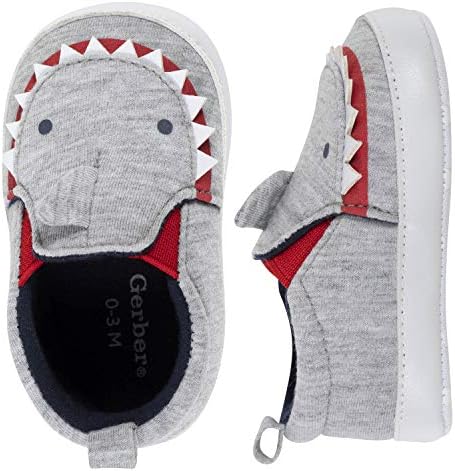 Gerber Unisex Baby Sneakers Crib Shoes Newborn Infant Toddler Neutral Boy Girl Grey Shark 6-9 Months | Image 7