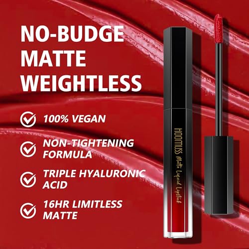 HOOMUSS Red Lipstick Long Lasting, Matte Liquid Lipsticks for Women Non Transfer Smudgeproof Smooth and Easy to Appy Cruelty Free Lip Color, M13 True Red - Image 4