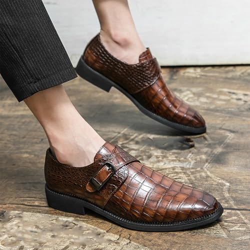 Men's Monk Strap Loafers Retro Slip-On Dress Shoes Party Wedding Men Shoes4