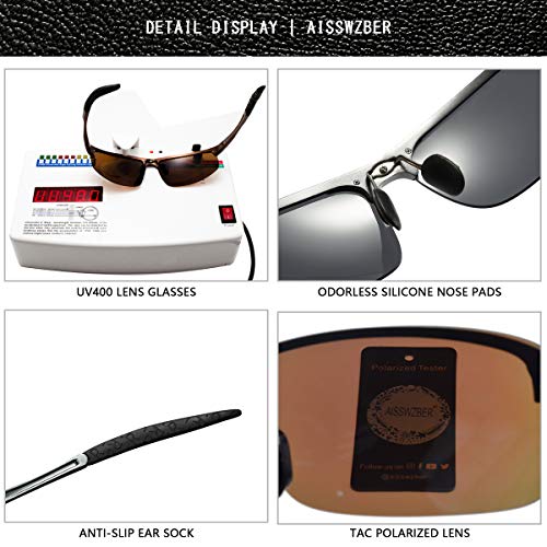 Mens Sports Polarized Sunglasses Driving Metal Frame UV Protection Sunglasses For Men 81773