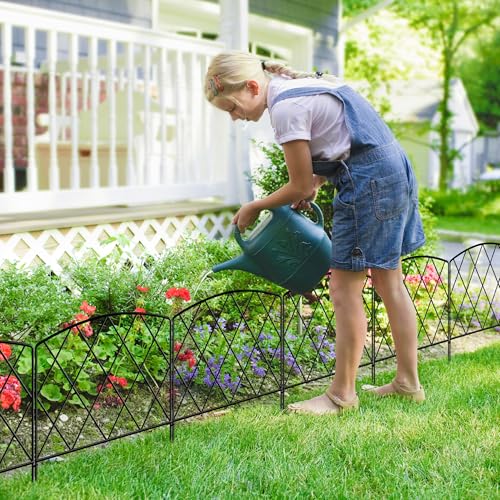 ARIFARO Dekorativer Gartenzaun 60cm H X 56cm B 5 Paneele Kein Graben Tierbarriere-Zaun, Haustierzaun Rostfreies Metallgitter-Panel-Begrenzung für Hunde, (Garden Fence)