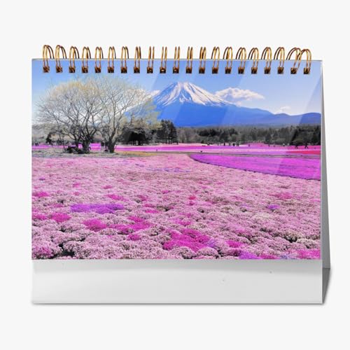 2026年 卓上カレンダー 赤富士 写真 山の絵 月間カレンダー ページめくり 新日本カレンダー 実用性 文房具 360°書き込み 小型 デスクトップ おしゃれ 計画整理 プレゼント 2025年9月?2026年12月