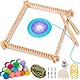NewZC Webrahmen kinder - 25 x 28cm Holzwebstuhl Stricken für Anfänger Set mit Wolle Webschiffchen und Webkamm - Kreatives DIY Weaving Looms aus Holz Websets Mädchen von 6–12 Jahren