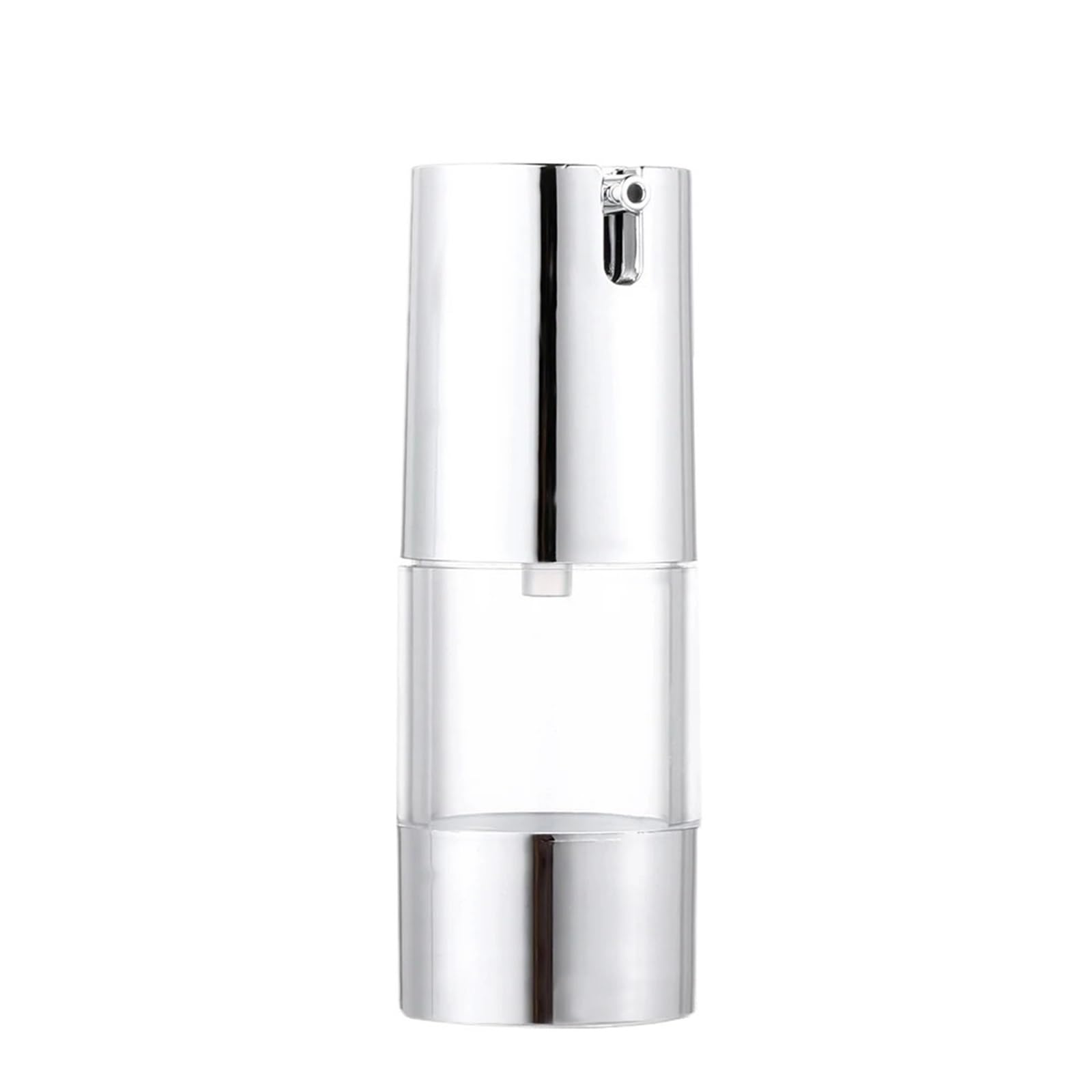 SKPVPOKOYL Airless Pump Bottles Mini Portable Vacuum Cosmetic Travel Dispenser(Silver-15ML)