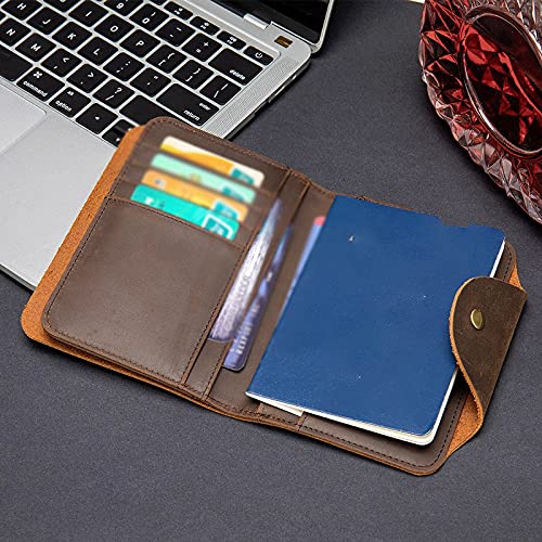 SWAGOFKG Carteira de bolso, carteira masculina retrô de couro Crazy Horse para homens, carteiras cur