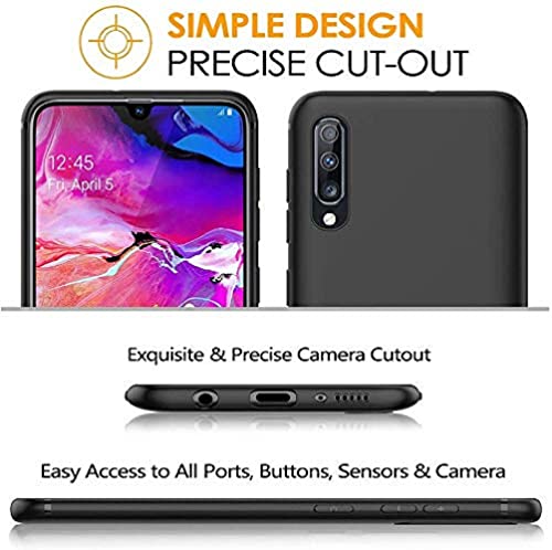 Image of Mobile Back Cover Case for Samsung Galaxy A70, Sm-A705F /Ds, Sm-A705Fn /Ds (Silicone Case|CameraProtection|Black SC1510)
