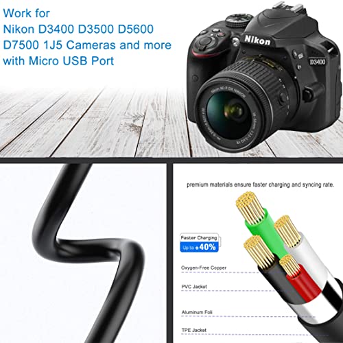 Scovee SCD3400 Replacement Camera Usb Cable For Nikon Digital Dslr D3400 D3500 D5600 D7500 1J5,Nikon Camera Cord Accessories,Uc-E20 Charging Cable Photo Data Transfer Cord thumb #2