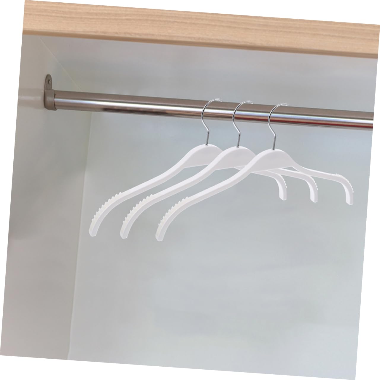 Grucce Antiscivolo senza Segni 12 Pezzi, in Abs e Acciaio Inox, Design Ergonomico per Armadio, Bianco, Salvaspazio e Pratiche