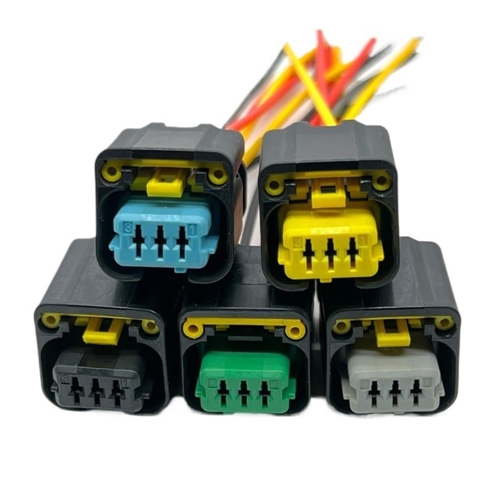 Connettore compatibile con Citroen 3 poli connettore sensore albero motore auto cablaggio cablaggio spina elettronica impermeabile 1801179-1 1801179-2 1801179 (grigio)