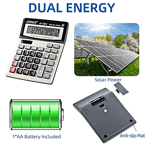 Calculator, Standard Function Desktop Calculator With 12-Digit Large Lcd Display And Big Sensitive Computer Keys, Solar Battery Dual Power Calculator，Easy To Use Basic Calculator #TOP2