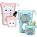Vaorwne 2 Stück Stand Up Teleskop Stift Halter Transformator Box Cartoon Briefpapier Beutel Tasche für Studenten (Graue und Wei？e Katze)