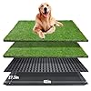 Dog Grass Pad with Tray,40”X27.5”Large Artificial Turf Grass Potty,XL Reusable 3-Layer Dogs Pee Potty Grass Pads, Easy to Clean Portable Dog Litter Box for Indoor/Outdoor Potty Training Toilet