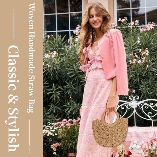 Straw Purses for Women 2025 Summer Crossbody Bags Handmade Woven Purse Summer Beach Tote Bag Straw Satchel Handbag4