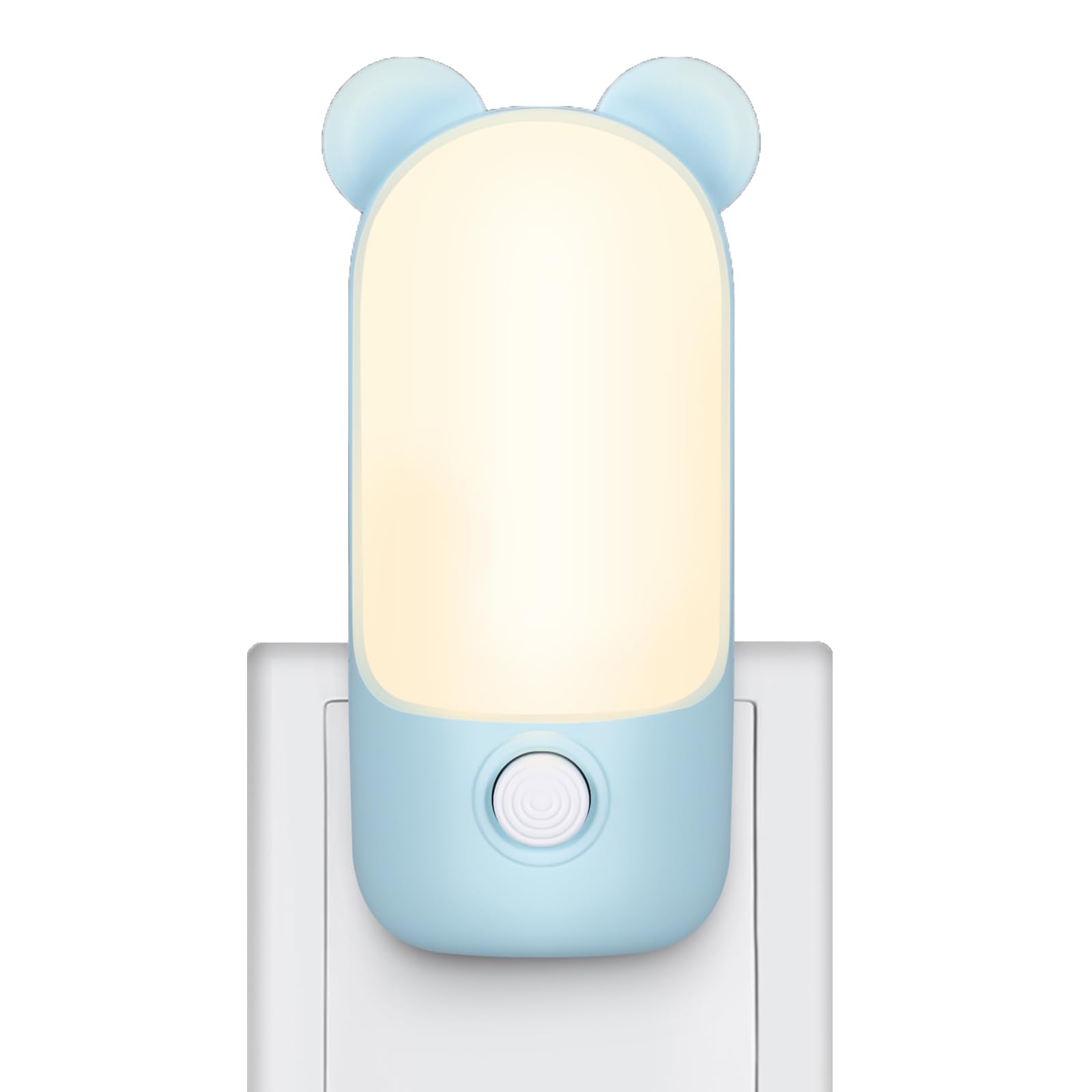 Alyvisun Luz Nocturna Infantil, Luz de Noche Enchufe para Decoración de Dormitorio LED Lámpara de Noche Niños con 2 Modos para Escaleras/Pasillo/Cocina (Azul)