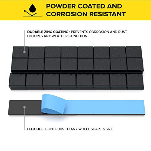 Stancemagic - 0.25Oz 1/4Oz - Black Adhesive Stick On Wheel Weights, Easy Peel, Low Profile, Zinc Plated Steel Balancing Weights For Cars Bikes Atv Utv, 3.75 Lb Box (60Oz), Contains 240 Pieces #TOP1