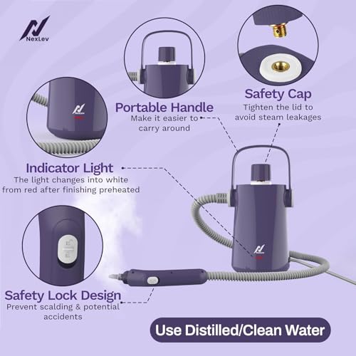 Image of NexLev Steam Cleaner For Home | For Complete Home Kitchen Bathroom Car Sofa & Office | Steam Cleaner With 9 Accessories | 300 ML | Window Pane, Sink, Chimney Grease, Water Stain Cleaner | 1000W