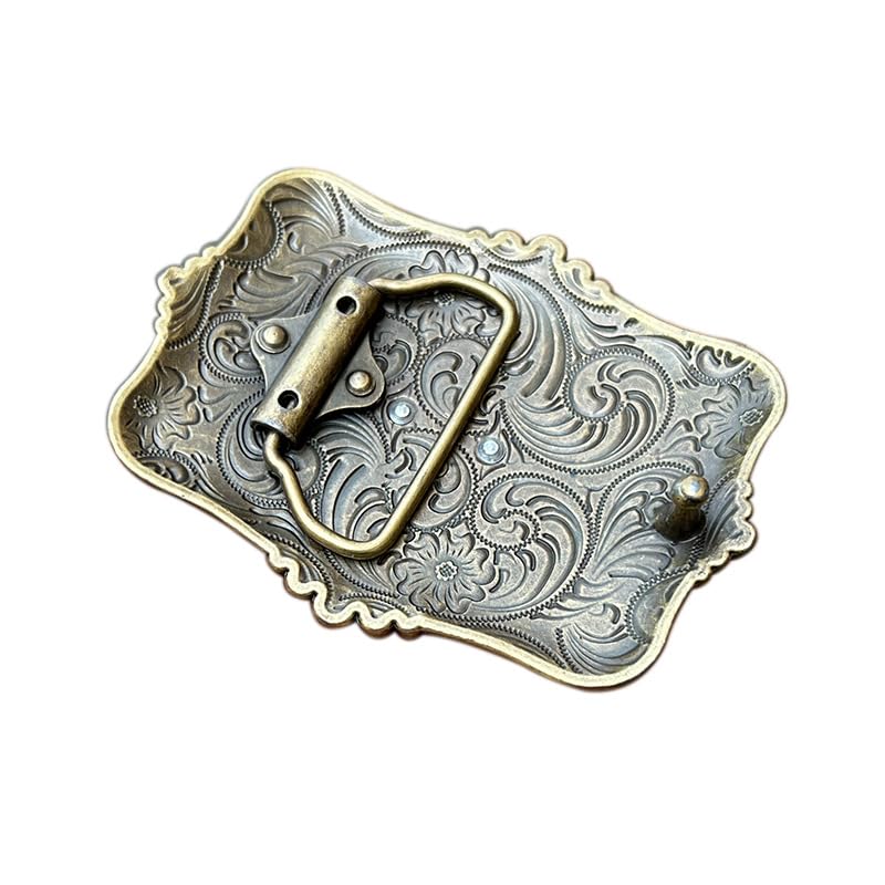 Lyqqine Retro Smooth Buckle Western Style Horsehead Belt Buckle Horsehead Equestrian Belt Buckle Suitable for Cowboy Cowgirl (Style 7)