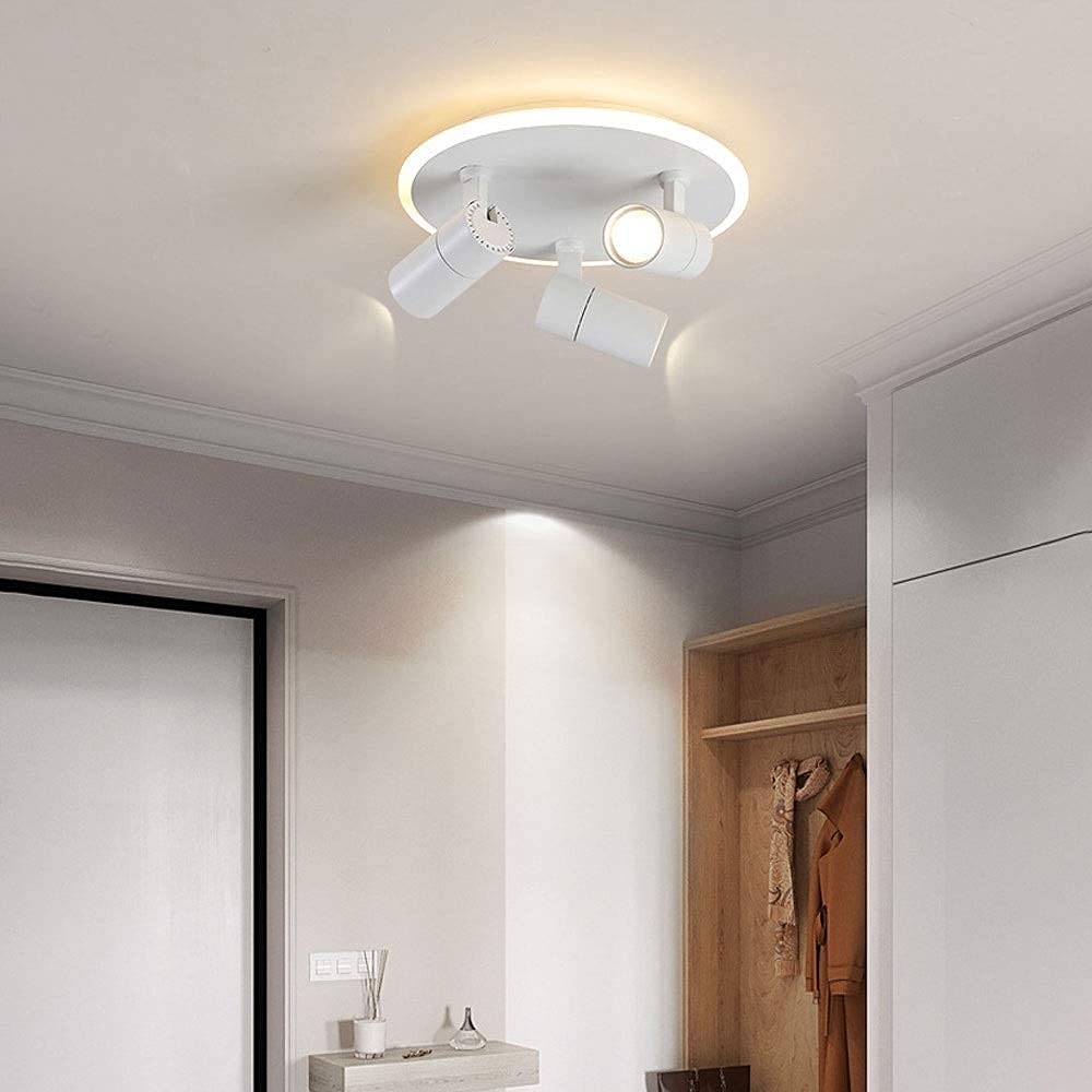 Spot Encastré Led Pour Plafond, Éclairage de Surface, Spots Modernes, Lampes D'Accentuation, Éclairage Sur Rail Encastré Pour Îlot de Cuisine, Couloir, Vestiaire, Avec Tête Orientable/1 Lumière-6000/3
