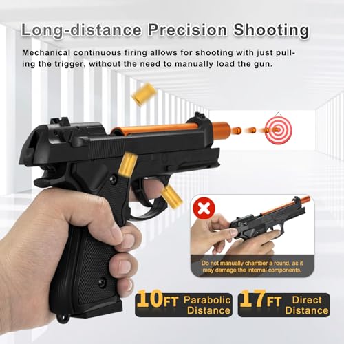 Image of Soft Bullet Gun, Toy Guns for Boys, Shell ejecting Toy Guns That Look Real, Realistic Toy Foam Blaster Guns, Fake Toy Model Stress Shot Toy Gun Pistol Best Gift for Kids Boys Grils 8-12