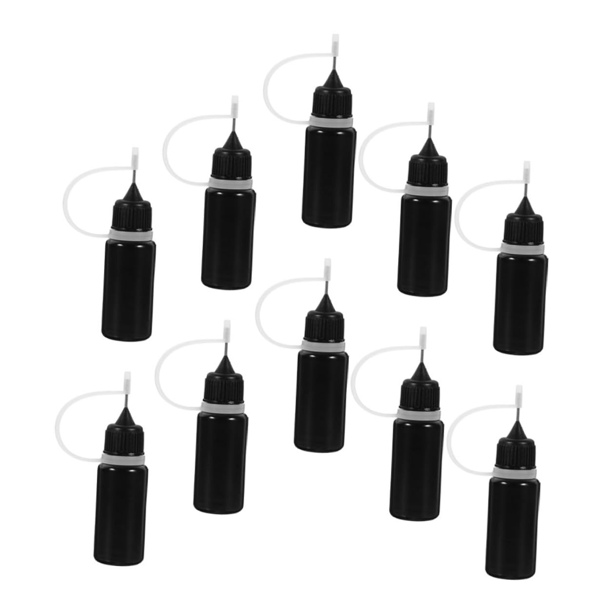 SOLUSTRE 50piezas Botellas De Squeeze Para Glue De Aplicador De Precisión Para Cosméticos y Aceites Botellas Reutilizables De Opaco Control De Dosificación