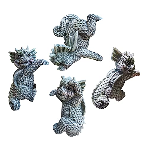 Figura decorativa 3D dinosaurio en resina set de 4