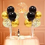 Black and Gold Party Decorations 4 Set Balloon Stand Table Centerpieces for Men's Women's Birthday Wedding Retirement Anniversary New Years Graduation Decorations 2026 - Image 5