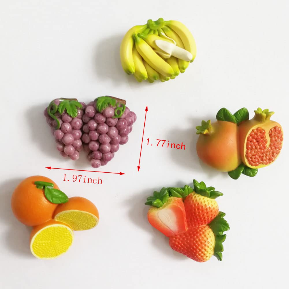Wugebud 8 Pcs 3D Simulation Fruit Resin Fridge Magnets Whiteboard Magnetic Stickers Souvenir Refrigerators Magnetic Sticker ,Home & Kitchen Decoration Fruits Fridge Magnet Cute Model DIY Accessory