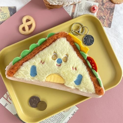 Cartoon Coin Purse Plush Sandwich Coin Purse,Coin Pouch Coin Bag Wallet Key Holder Sandwiches Keychain Bag Pendant for Womsn, Girl4
