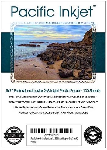 (5-x-7-inch) 100 Sheets Professional Quality Luster Inkjet Photo Printing Paper 10.4mil 260gsm For Photo Prints That Last Generations
