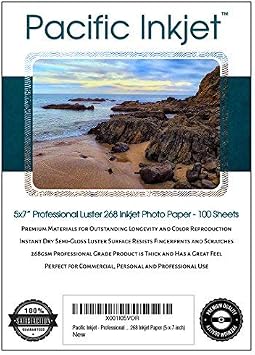 5-x-7-inch 100 Sheets Professional Quality Luster Inkjet Photo Printing Paper 10.4mil 260gsm For Photo Prints That Last Generations