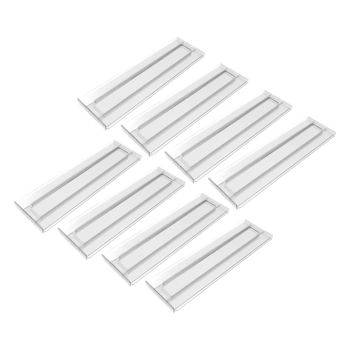 TOPBATHY Divisori Cassetto Organizer Regolabili 8 Pezzi Ps, Espandibili | Abiti e Biancheria, Installazione Semplice, Ordinamento Comodo, 27, 5-52cm, Bianco Trasparente